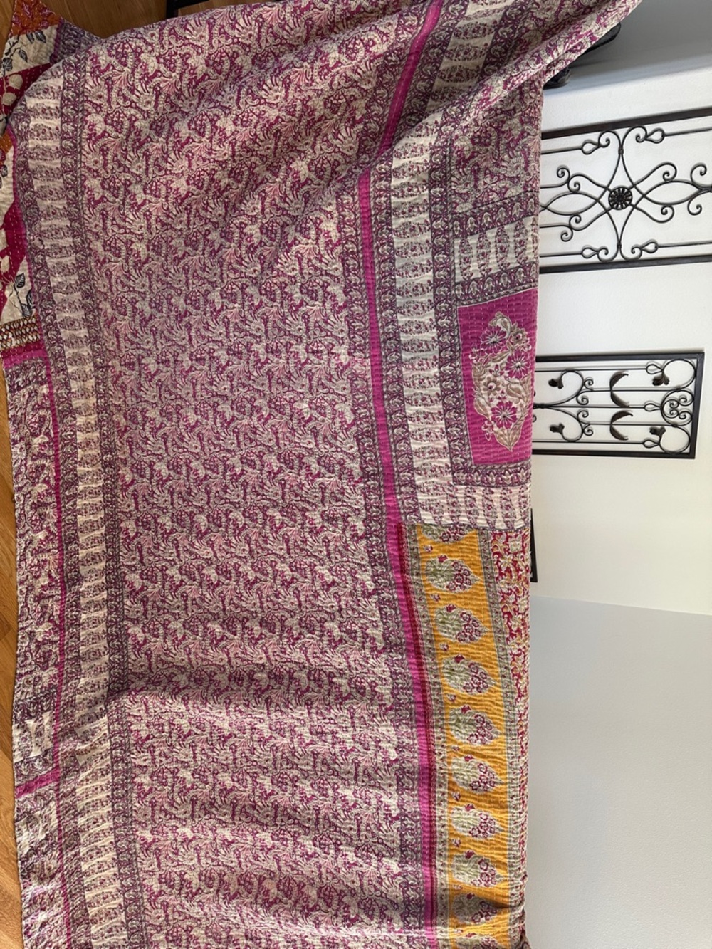 Beautiful  Reversible Queen Kantha Quilt